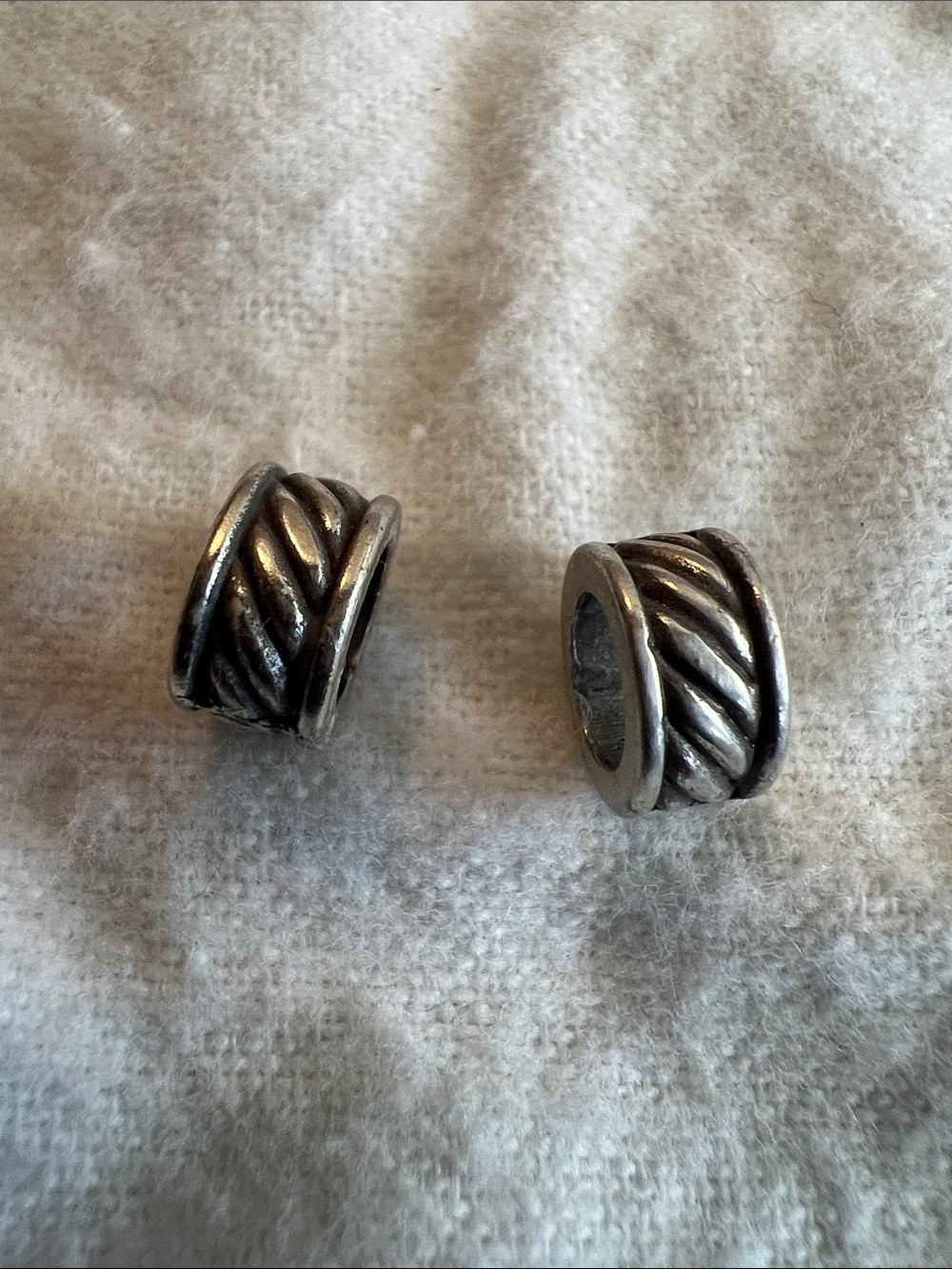 Brighton Silver-Tone Twisted Rope Cuff Link Spacer Beads